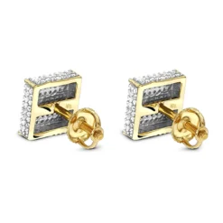 1 Carat Diamond Earrings 14K White Gold Studs -The King Of Accessories 1 carat diamond earrings 14k gold p 47937 backye