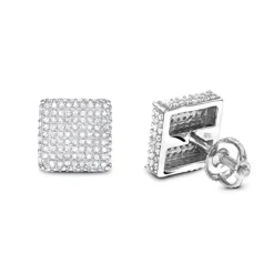 1 Carat Diamond Earrings 14K White Gold Studs
