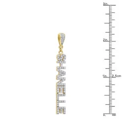 Custom 1 Carat Diamond Name Pendant Necklace 10K Yellow Gold 15 Custom 1 Carat Diamond Name Pendant Necklace 10K Yellow Gold -The King Of Accessories 1 carat diamond name pendant necklace in 10k gold custom made jewelry 018000 rulerye
