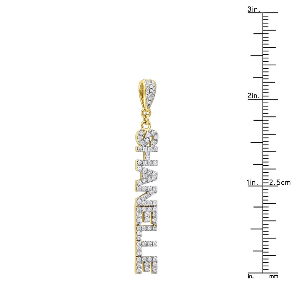 Custom 1 Carat Diamond Name Pendant Necklace 10K Yellow Gold 8 Custom 1 Carat Diamond Name Pendant Necklace 10K Yellow Gold - Image 8