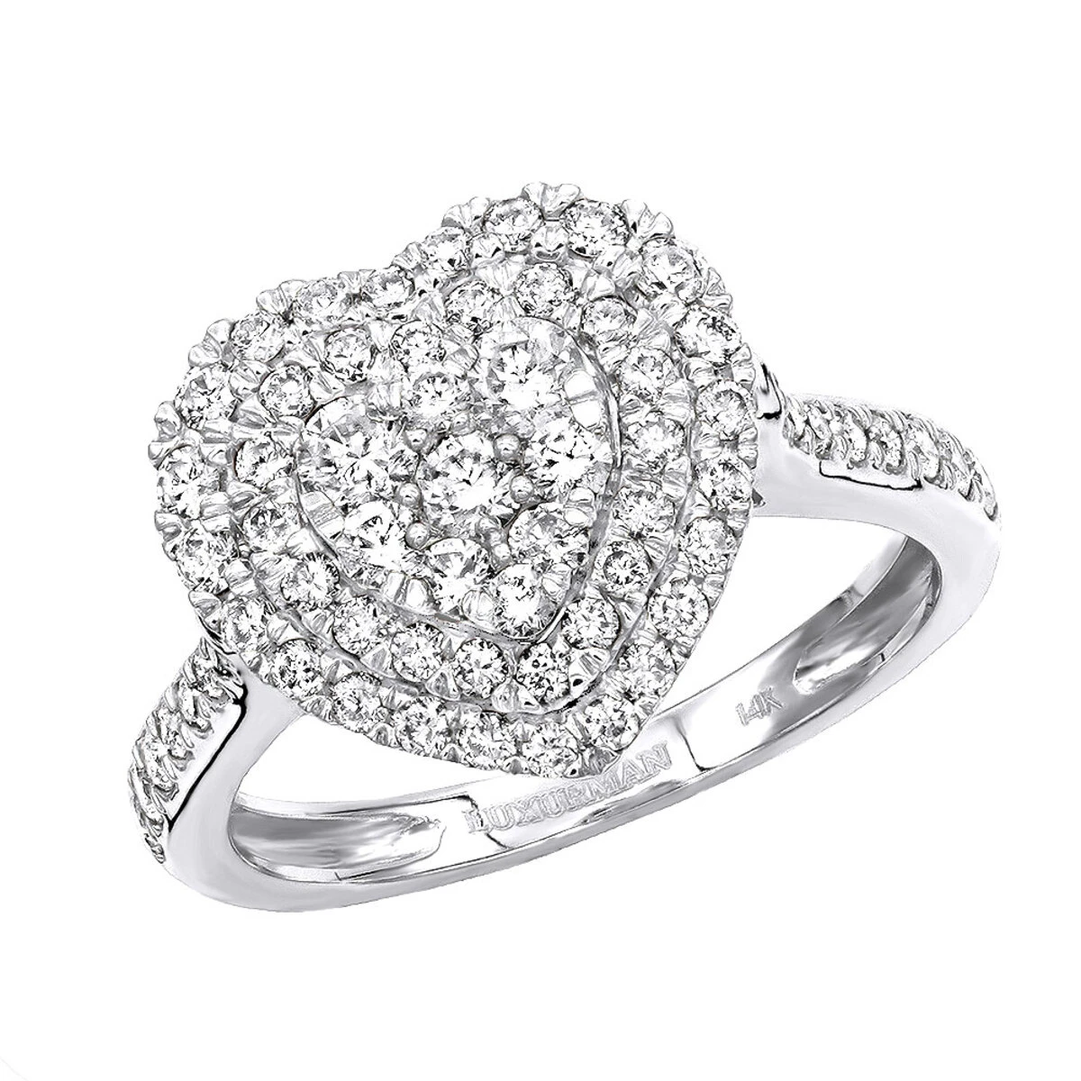 1 Carat Diamond Ring For Women Heart Design 14K Yellow Gold 3 1 Carat Diamond Ring For Women Heart Design 14K Yellow Gold - Image 3