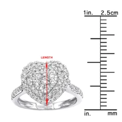 1 Carat Diamond Ring For Women Heart Design 14K Yellow Gold 19 1 Carat Diamond Ring For Women Heart Design 14K Yellow Gold -The King Of Accessories 1 carat diamond ring for women heart design 14k yellow rose white gold rulerwh