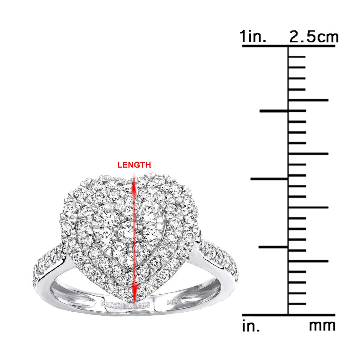1 Carat Diamond Ring For Women Heart Design 14K Yellow Gold 9 1 Carat Diamond Ring For Women Heart Design 14K Yellow Gold - Image 9
