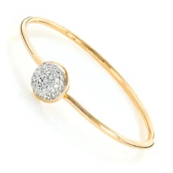Ladies Pave Diamond Ball Bangle Bracelet 1 Ct 10K Rose Gold -The King Of Accessories 100238ye ye