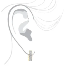 10K White Gold Diamond Hoop Huggie Earrings 0.30ct -The King Of Accessories 10k diamond hoop huggie earrings 040ct p 22529 bodye