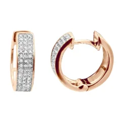 10K White Gold Diamond Hoop Huggie Earrings 0.30ct -The King Of Accessories 10k diamond hoop huggie earrings 040ct p 22529 ro