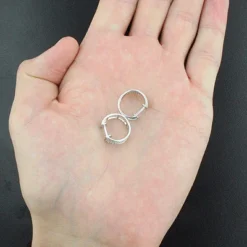 10K White Gold Diamond Hoop Huggie Earrings 0.30ct -The King Of Accessories 10k diamond hoop huggie earrings 040ct p 22529back