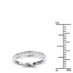 10K White Gold Princess Cut Diamond Wedding Band For Women 1 Carat 7 10K White Gold Princess Cut Diamond Wedding Band For Women 1 Carat -The King Of Accessories 10k gold princess cut diamond wedding band for women 1 carat rulerwh