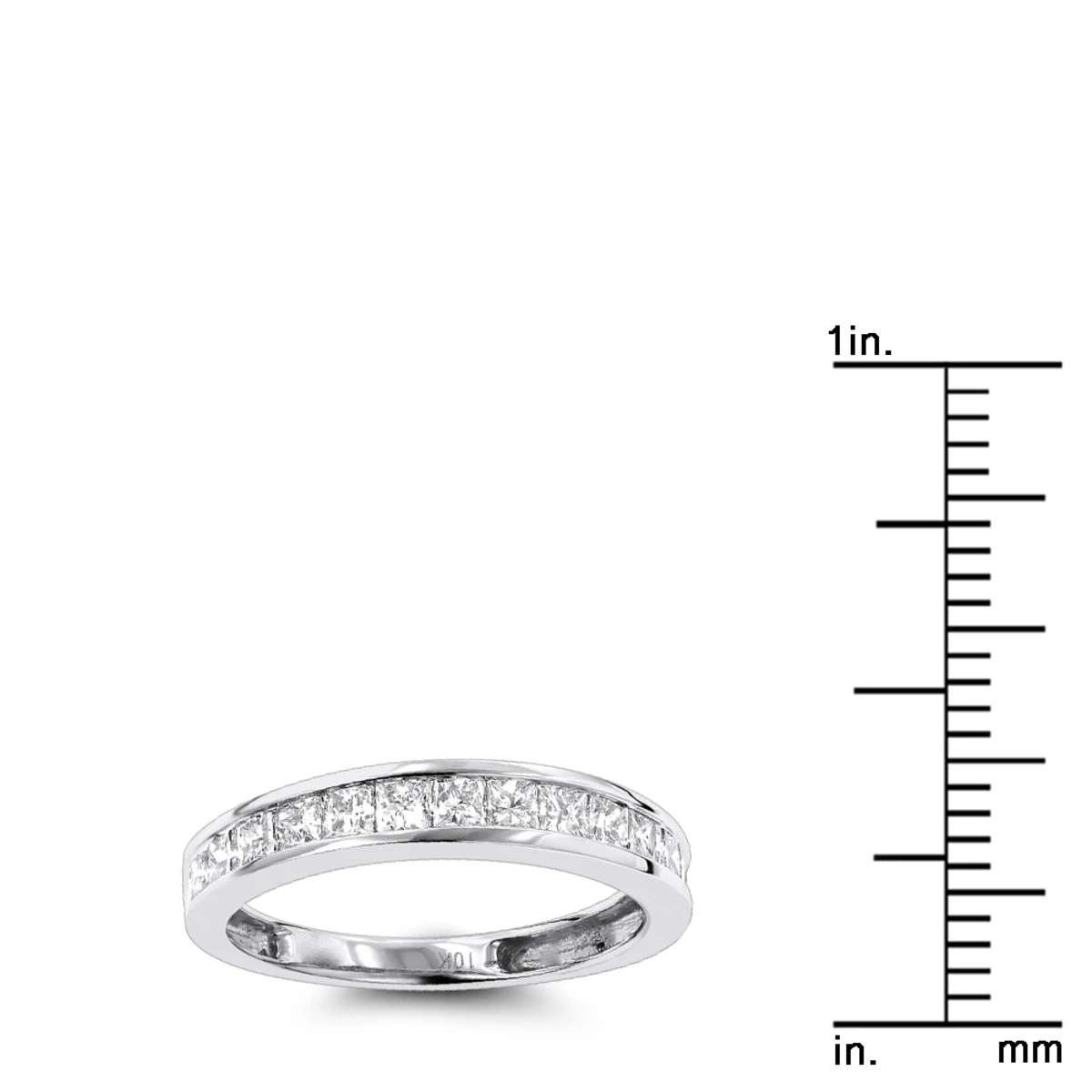 10K White Gold Princess Cut Diamond Wedding Band For Women 1 Carat 4 10K White Gold Princess Cut Diamond Wedding Band For Women 1 Carat - Image 4