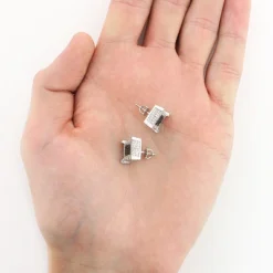 10K White Gold White Black Diamond Earrings 1.21ct -The King Of Accessories 10k gold white black diamond earrings 121ct 3 1