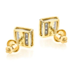 10K Yellow Gold Round Diamond Stud Earrings 6mm 0.18ct -The King Of Accessories 10k yellow gold round diamond stud earrings 018ct p 252 backye