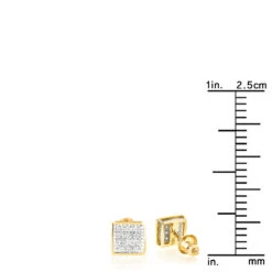 10K Yellow Gold Round Diamond Stud Earrings 6mm 0.18ct -The King Of Accessories 10k yellow gold round diamond stud earrings 018ct p 252 rulerye
