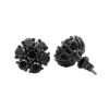 14K Black Plated Gold Cluster Black Diamond Stud Earrings 4.32ct