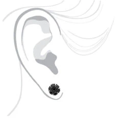 14K Black Plated Gold Cluster Black Diamond Stud Earrings 4.32ct -The King Of Accessories 14k cluster black diamond stud earrings 432ct p 35681 bodbl