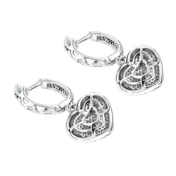 14K White Gold Dangle Diamond Heart Earrings 1 Ct 9 14K White Gold Dangle Diamond Heart Earrings 1 Ct -The King Of Accessories 14k dangle diamond heart earrings 135ct p 22380 backwh
