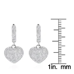 14K White Gold Dangle Diamond Heart Earrings 1 Ct 11 14K White Gold Dangle Diamond Heart Earrings 1 Ct -The King Of Accessories 14k dangle diamond heart earrings 135ct p 22380 rulerwh