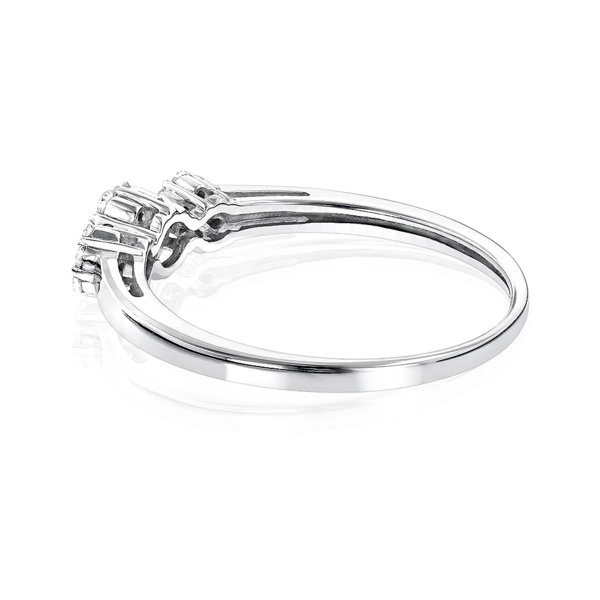 Thin 14K White Gold Diamond Cluster For Women Ring Past Present Future 0.25ct 4 Thin 14K White Gold Diamond Cluster For Women Ring Past Present Future 0.25ct - Image 4