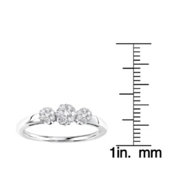 Thin 14K White Gold Diamond Cluster For Women Ring Past Present Future 0.25ct 11 Thin 14K White Gold Diamond Cluster For Women Ring Past Present Future 0.25ct -The King Of Accessories 14k diamond cluster ring past present future 030ct p 58 rulerwh
