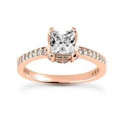 14K White Gold Diamond Engagement Ring Set 1.11ct -The King Of Accessories 14k diamond engagement ring set 111ct p 35160 back rose 20220420 20220426