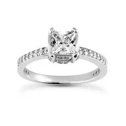 14K White Gold Diamond Engagement Ring Set 1.11ct -The King Of Accessories 14k diamond engagement ring set 111ct p 35160 back white 20220420 20220426
