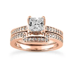 14K White Gold Diamond Engagement Ring Set 1.11ct -The King Of Accessories 14k diamond engagement ring set 111ct p 35160 rose 20220426