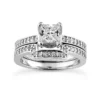14K White Gold Diamond Engagement Ring Set 1.11ct