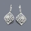 14K White Gold Diamond Filigree Earrings 1.35ct