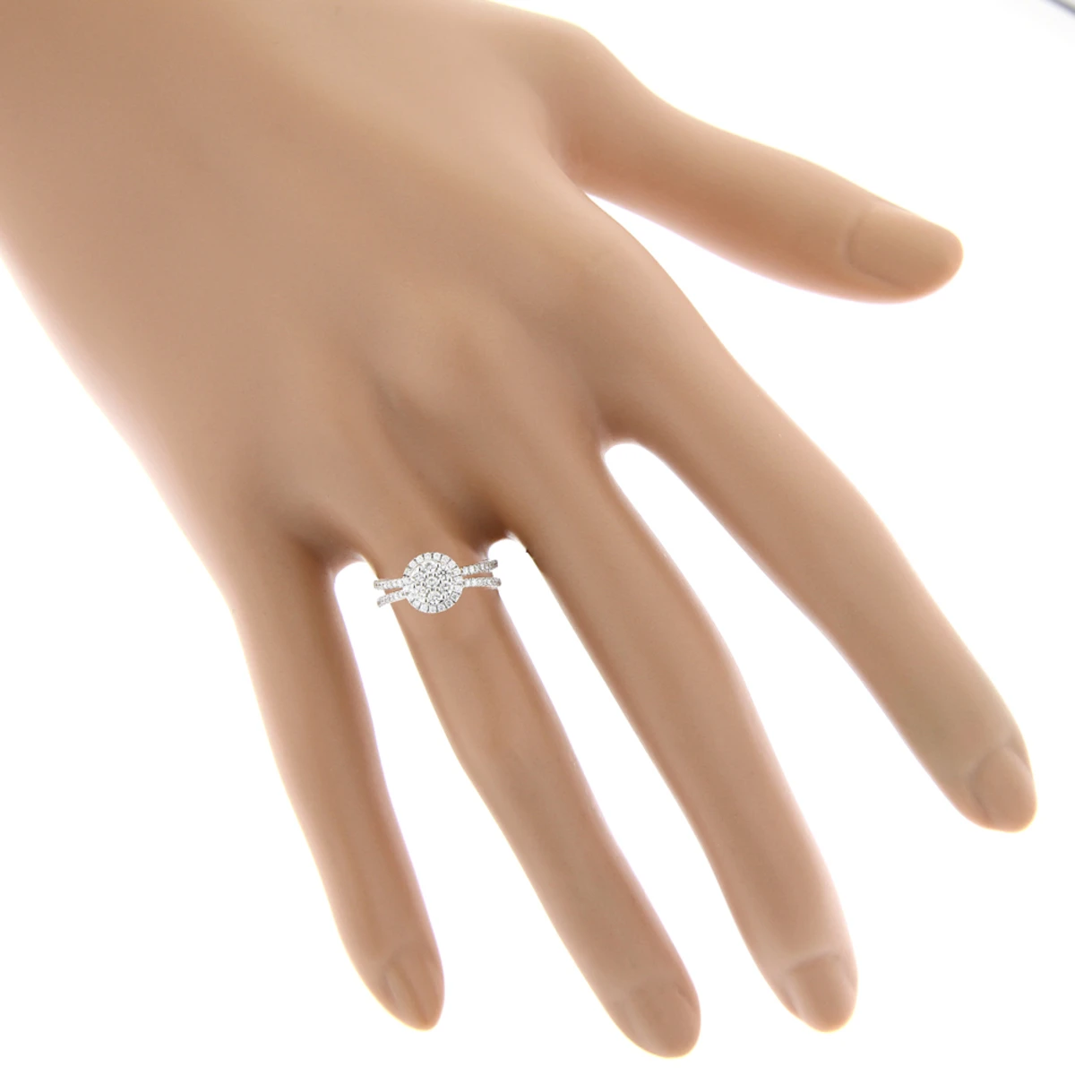 14K Yellow Gold Diamond Flower Cluster Ring For Women 1 Carat 5 14K Yellow Gold Diamond Flower Cluster Ring For Women 1 Carat - Image 5