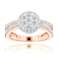 14K Yellow Gold Diamond Flower Cluster Ring For Women 1 Carat 8 14K Yellow Gold Diamond Flower Cluster Ring For Women 1 Carat -The King Of Accessories 14k diamond flower cluster ring 095ct p 40450 ro