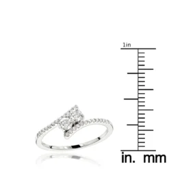14K Yellow Gold 2 Stone Diamond Ladies Ring 0.4ct Love And Friendship Design -The King Of Accessories 14k gold 2 stone diamond ladies ring 04ct love and friendship design rulerwh