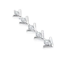 14K White Gold Designer 5 Stone Diamond Journey Pendant 0.25ct