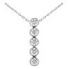 14K White Gold Unique 5 Stone Diamond Journey Pendant 0.75ct