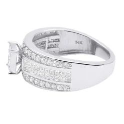 14K White Gold Affordable Diamond Engagement Ring 1.23ct -The King Of Accessories 14k gold affordable diamond engagement ring 123ct p 93 back white