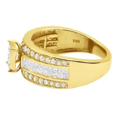 14K White Gold Affordable Diamond Engagement Ring 1.23ct -The King Of Accessories 14k gold affordable diamond engagement ring 123ct p 93 back yellow