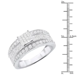14K White Gold Affordable Diamond Engagement Ring 1.23ct -The King Of Accessories 14k gold affordable diamond engagement ring 123ct p 93 ruler white