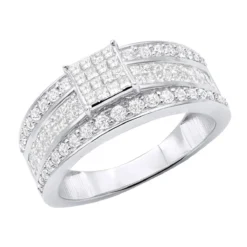 14K White Gold Affordable Diamond Engagement Ring 1.23ct