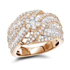 14K White Gold Baguette Round Diamond Ladies Cocktail Ring 2.25ct By Luxurman -The King Of Accessories 14k gold baguette round diamond ladies cocktail ring 225ct by luxurman ro
