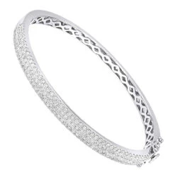 The King Of Accessories -The King Of Accessories 14k gold designer 2 carat diamond bangle bracelet for women by luxurman wh