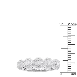 14K White Gold Designer Diamond Cluster Band 0.89ct -The King Of Accessories 14k gold designer diamond cluster band 089ct p 6094 rulerwh