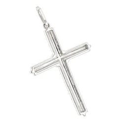 14K White Gold Designer Diamond Cross Pendant 0.42ct -The King Of Accessories 14k gold designer diamond cross pendant 042ct p 6554 backwh