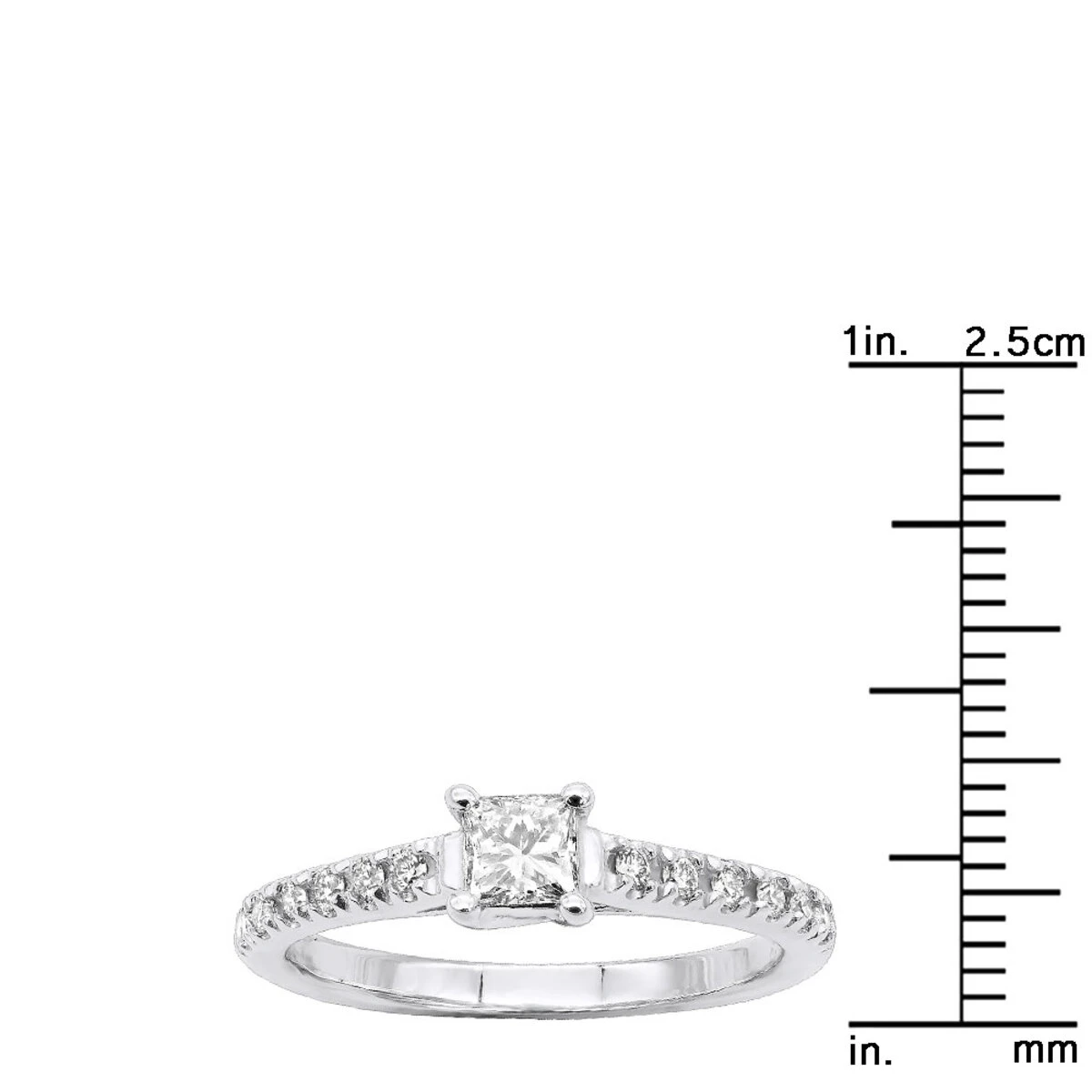 Thin 14K White Gold Designer Diamond Engagement Ring 0.42ct 6 Thin 14K White Gold Designer Diamond Engagement Ring 0.42ct - Image 6