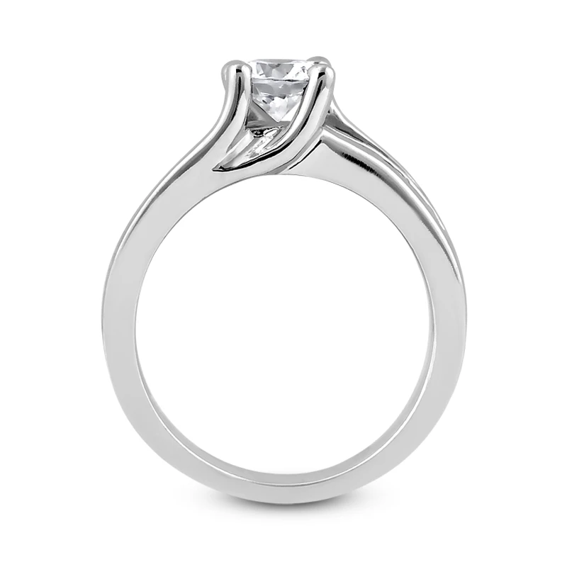14K White Gold Designer Diamond Engagement Ring 0.77ct 3.50mm 9 14K White Gold Designer Diamond Engagement Ring 0.77ct 3.50mm - Image 9