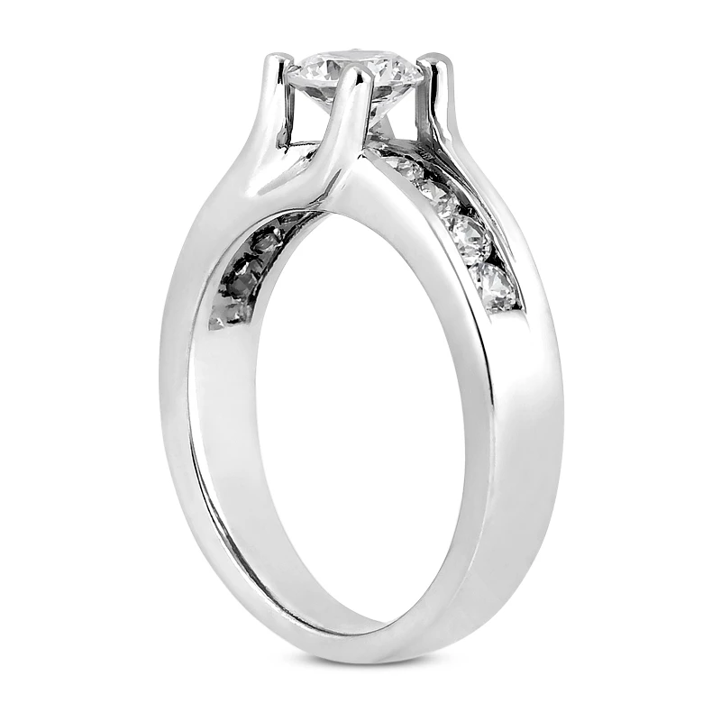 14K White Gold Designer Diamond Engagement Ring 0.77ct 3.50mm 4 14K White Gold Designer Diamond Engagement Ring 0.77ct 3.50mm - Image 4