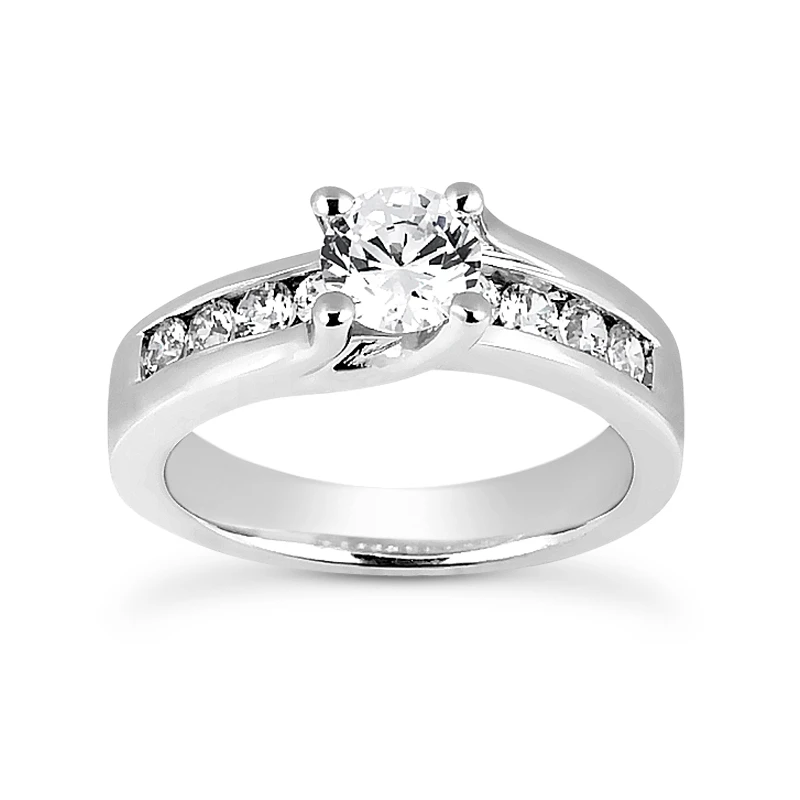 14K White Gold Designer Diamond Engagement Ring 0.77ct 3.50mm 1 14K White Gold Designer Diamond Engagement Ring 0.77ct 3.50mm