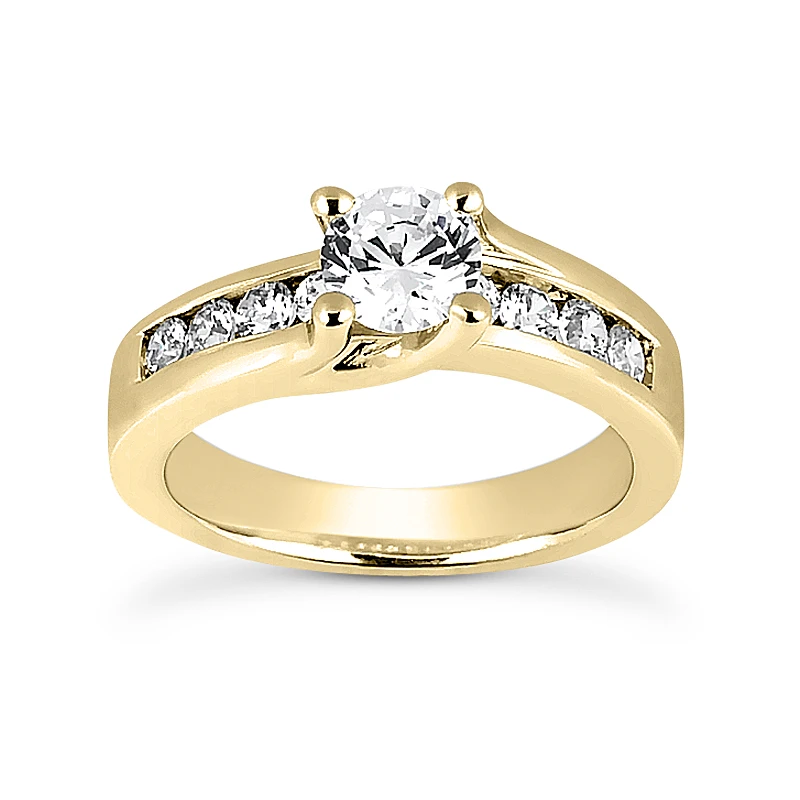 14K White Gold Designer Diamond Engagement Ring 0.77ct 3.50mm 2 14K White Gold Designer Diamond Engagement Ring 0.77ct 3.50mm - Image 2