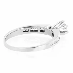 14K White Gold Prong And Channel Set Diamond Engagement Ring 0.84ct -The King Of Accessories 14k gold designer diamond engagement ring 084ct p 26017 backwh