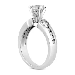14K White Gold Designer Diamond Engagement Ring 1.21ct -The King Of Accessories 14k gold designer diamond engagement ring 121ct p 25946 back white 20220426
