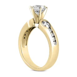 14K White Gold Designer Diamond Engagement Ring 1.21ct -The King Of Accessories 14k gold designer diamond engagement ring 121ct p 25946 back yellow 20220426
