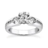 14K White Gold Designer Diamond Engagement Ring 1.21ct