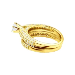 14K White Gold Designer Prong Set Diamond Engagement Ring Set 1.60ct -The King Of Accessories 14k gold designer diamond engagement ring set 160ct p 26313 backye